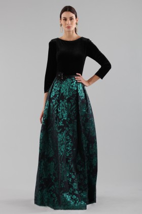 Dress with long sleeves and brocaded skirt - Theia - Sale Drexcode - 2