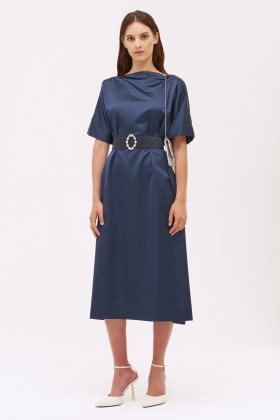  Blue satin dress - Thomas Lee - Rent Drexcode - 1