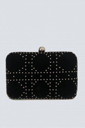 Black clutch with pompom  - Anna Cecere - Rent Drexcode - 2