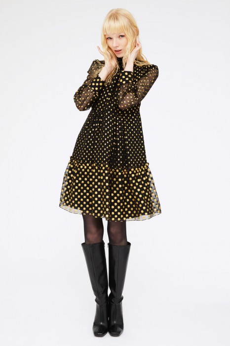 Noleggia online Abito pois oro by Celine Drexcode