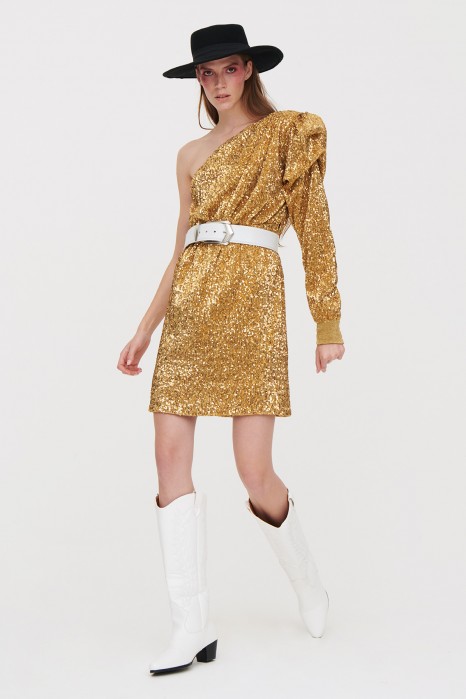 Abito oro corto clearance