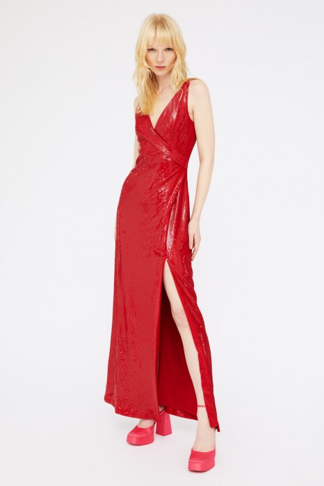 Noleggia online Abito lungo rosso by Halston Drexcode