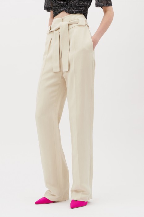 Noleggia online Pantaloni in lino con cintura by IRO Drexcode