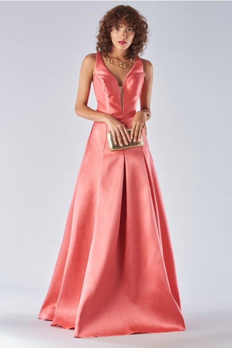 structured satin dress