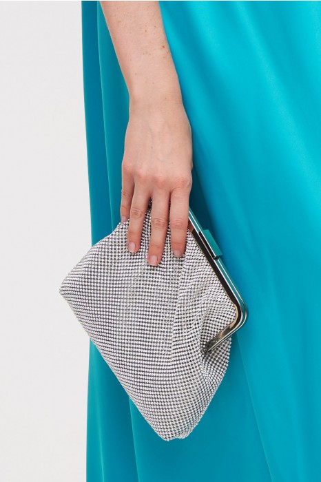 Silver mesh clutch sale