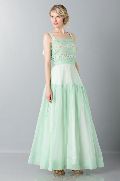 rochas green dress Lace Trim Detail Midi Skirt main image 0
