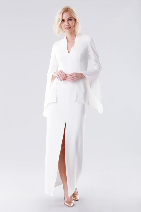 halston heritage white dress