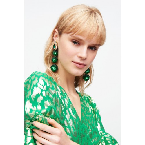 Noleggio Abbigliamento Firmato - Earrings in green sequins - Shourouk - Drexcode -2