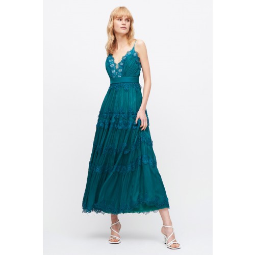 Noleggio Abbigliamento Firmato - Green dress with lace embroidery and worked neckline - Catherine Deane - Drexcode -4
