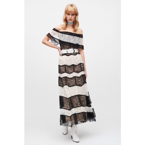 Noleggio Abbigliamento Firmato - Striped lace off shoulder dress - Alice+Olivia - Drexcode -3