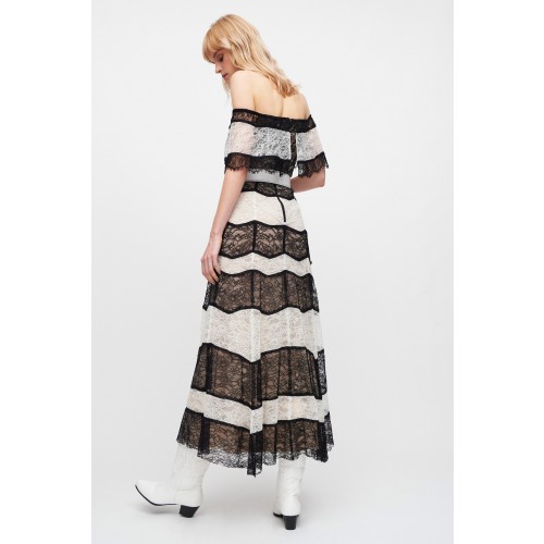 Noleggio Abbigliamento Firmato - Striped lace off shoulder dress - Alice+Olivia - Drexcode -4