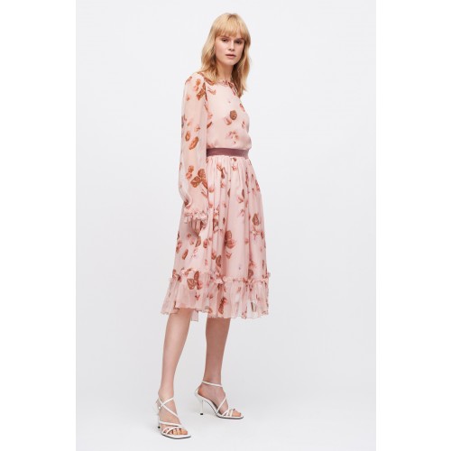 Noleggio Abbigliamento Firmato - Pink dress with floral pattern and rouches - Luisa Beccaria - Drexcode -2