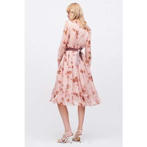Noleggio Abbigliamento Firmato - Pink dress with floral pattern and rouches - Luisa Beccaria - Drexcode -4