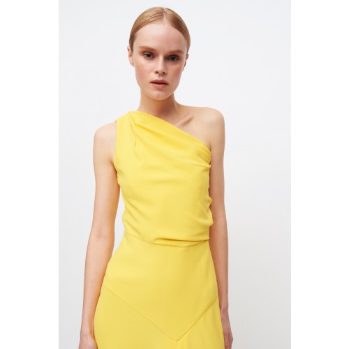 Noleggio Abbigliamento Firmato - Yellow one-shoulder dress with front train - Vionnet - Drexcode -6