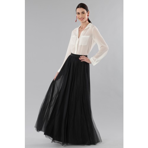 Vendita Abbigliamento Usato FIrmato - Long tulle skirt with embroidered polka dots - Needle&Thread - Drexcode -7