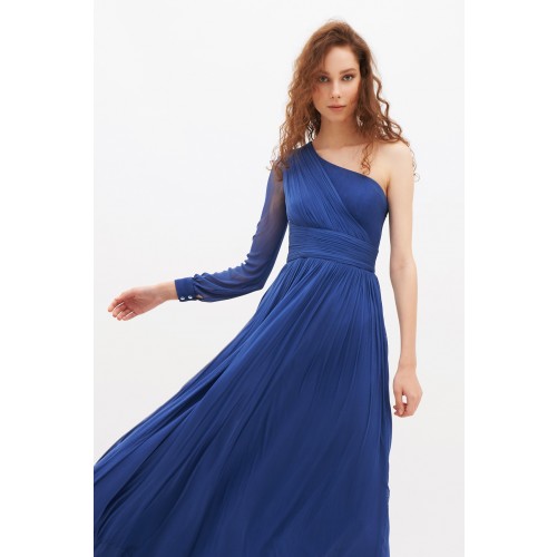 Noleggio Abbigliamento Firmato - One-shoulder blue dress with long sleeve - Cristallini - Drexcode -3