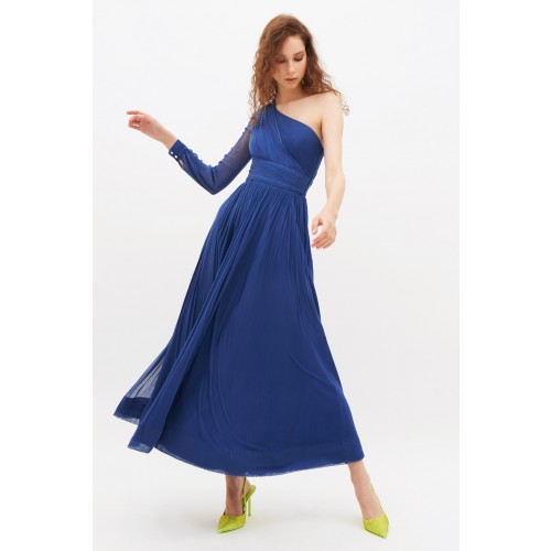 Noleggio Abbigliamento Firmato - One-shoulder blue dress with long sleeve - Cristallini - Drexcode -1