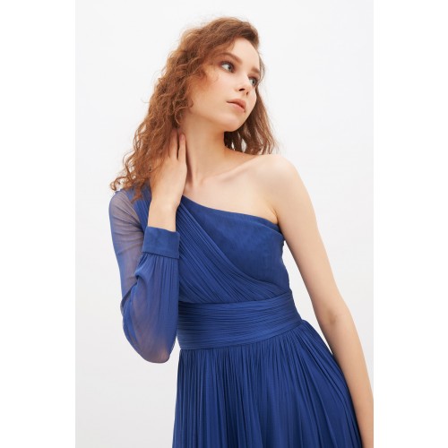 Noleggio Abbigliamento Firmato - One-shoulder blue dress with long sleeve - Cristallini - Drexcode -4