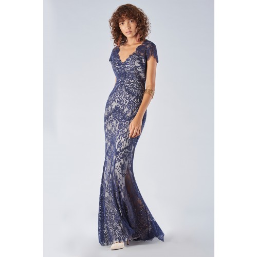 Noleggio Abbigliamento Firmato - Blue lace dress with short sleeves - Catherine Deane - Drexcode -13