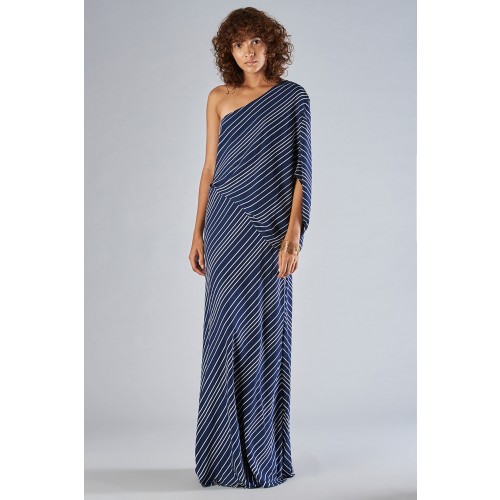 Vendita Abbigliamento Usato FIrmato - One shoulder dress with striped pattern - Halston - Drexcode -1
