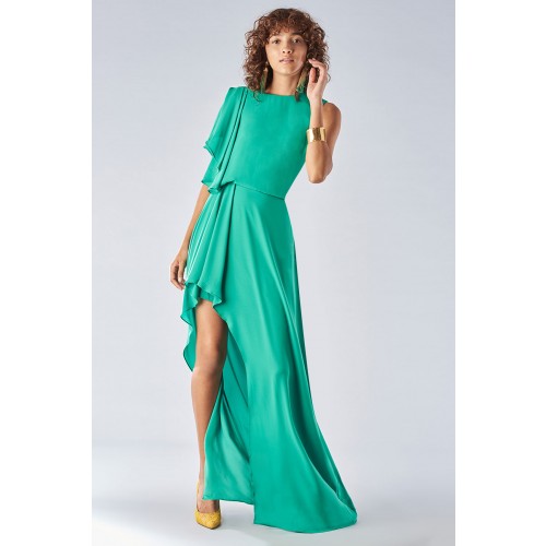 Noleggio Abbigliamento Firmato - Green dress with slit - Halston - Drexcode -5