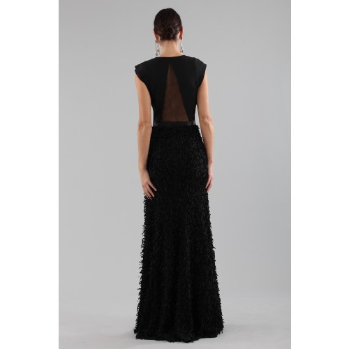 Noleggio Abbigliamento Firmato - Black dress with finished skirt and V cut to the back - Halston - Drexcode -7