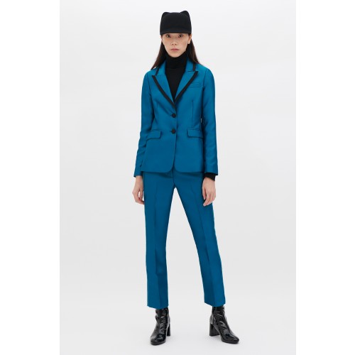 Noleggio Abbigliamento Firmato - Turquoise satin jacket and trousers - Giuliette Brown - Drexcode -5