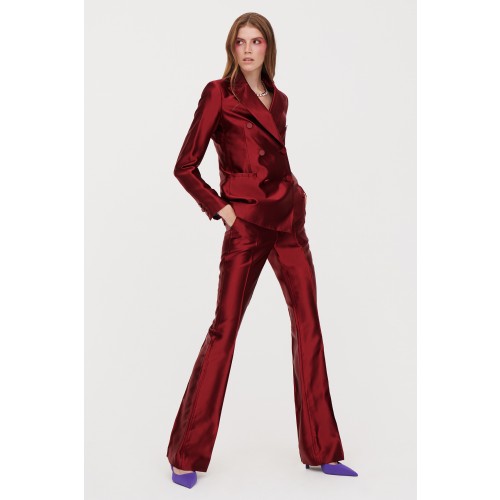 Noleggio Abbigliamento Firmato - Burgundy satin suit with trousers and double-breasted jacket - Giuliette Brown - Drexcode -5