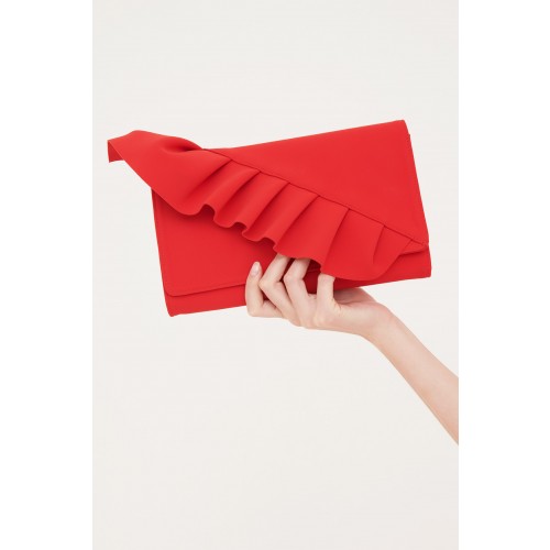 Noleggio Abbigliamento Firmato - Red clutch with ruffles - Chiara Boni - Drexcode -1