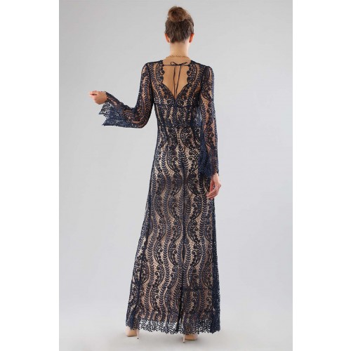 Noleggio Abbigliamento Firmato - Blue lace dress with front slit - Catherine Deane - Drexcode -10