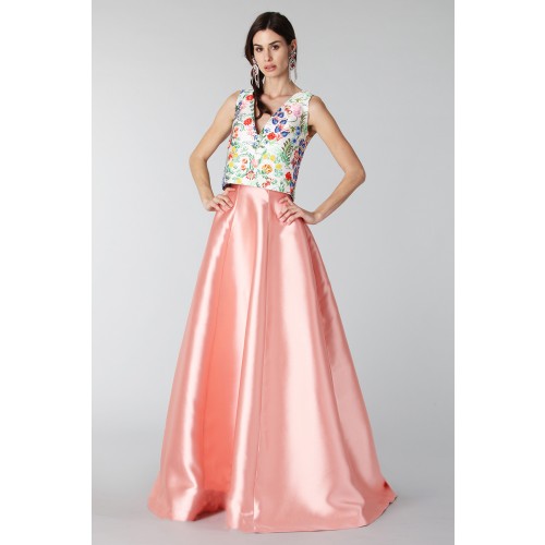 Noleggio Abbigliamento Firmato - Complete pink skirt and floral top in silk - Tube Gallery - Drexcode -7
