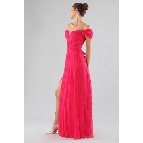Noleggio Abbigliamento Firmato - Off-shoulder fuchsia dress with slit - Cristallini - Drexcode -7