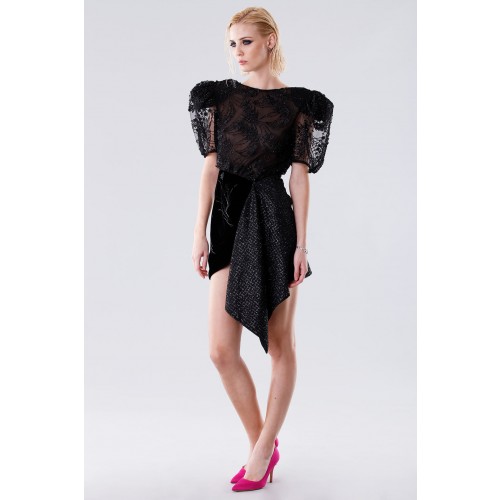 Noleggio Abbigliamento Firmato - Black dress with sequins and side slit - Daniele Carlotta - Drexcode -5