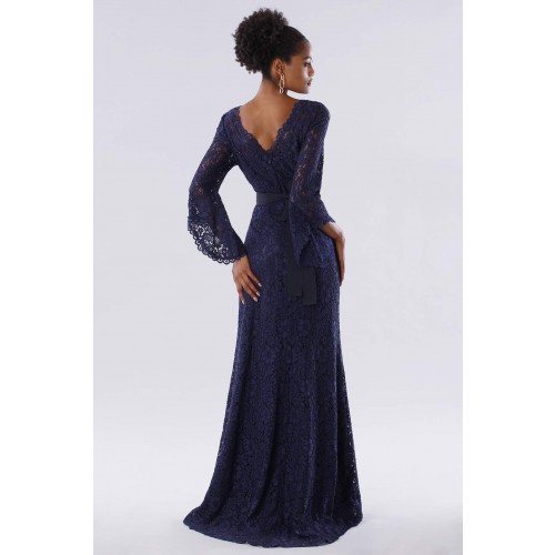 Noleggio Abbigliamento Firmato - Blue lace dress with long sleeves - Daphne - Drexcode -4