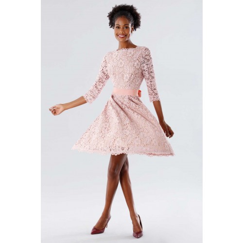 Noleggio Abbigliamento Firmato - Pink lace dress with removable belt - Daphne - Drexcode -4