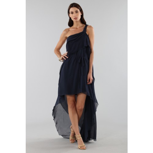 Noleggio Abbigliamento Firmato - Asymmetric blue silk dress - Alberta Ferretti - Drexcode -7