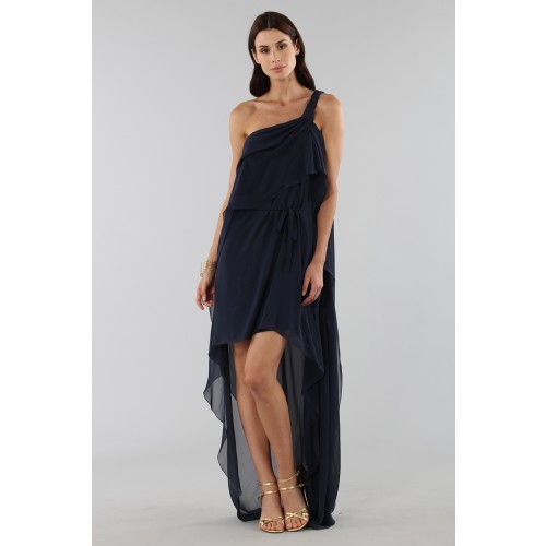Noleggio Abbigliamento Firmato - Asymmetric blue silk dress - Alberta Ferretti - Drexcode -4