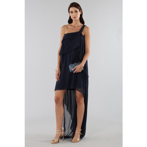 Noleggio Abbigliamento Firmato - Asymmetric blue silk dress - Alberta Ferretti - Drexcode -1