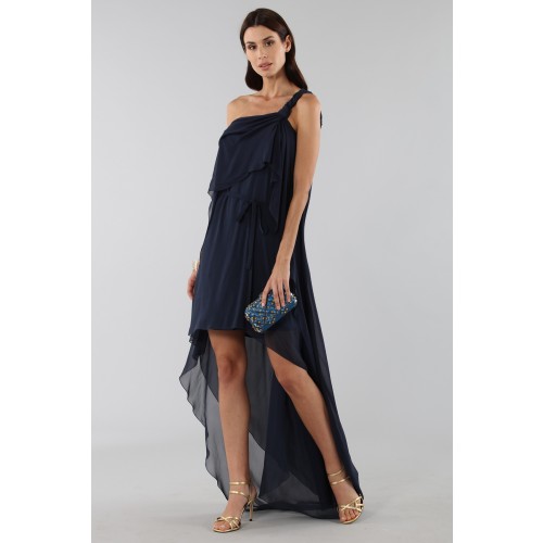 Noleggio Abbigliamento Firmato - Asymmetric blue silk dress - Alberta Ferretti - Drexcode -3