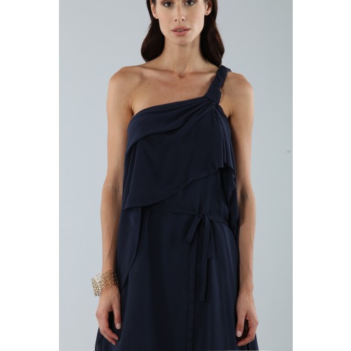 Noleggio Abbigliamento Firmato - Asymmetric blue silk dress - Alberta Ferretti - Drexcode -8