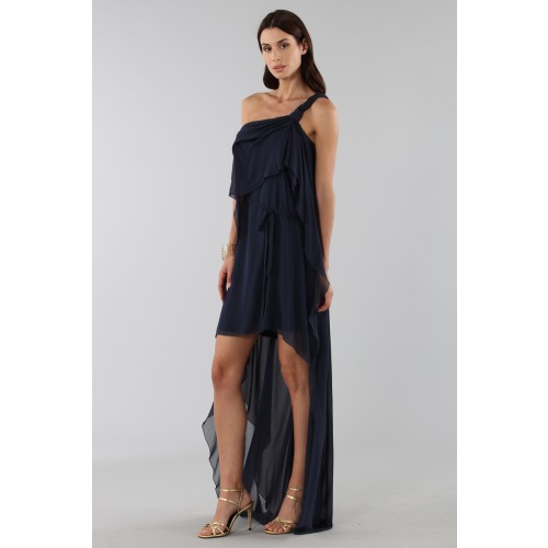 Noleggio Abbigliamento Firmato - Asymmetric blue silk dress - Alberta Ferretti - Drexcode -6
