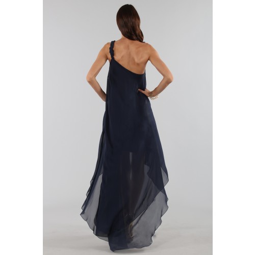 Noleggio Abbigliamento Firmato - Asymmetric blue silk dress - Alberta Ferretti - Drexcode -9