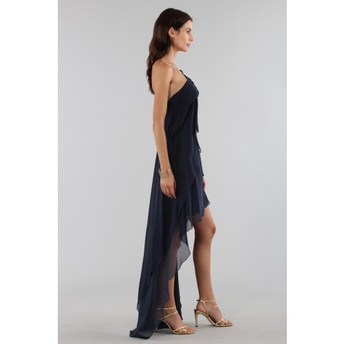 Noleggio Abbigliamento Firmato - Asymmetric blue silk dress - Alberta Ferretti - Drexcode -2