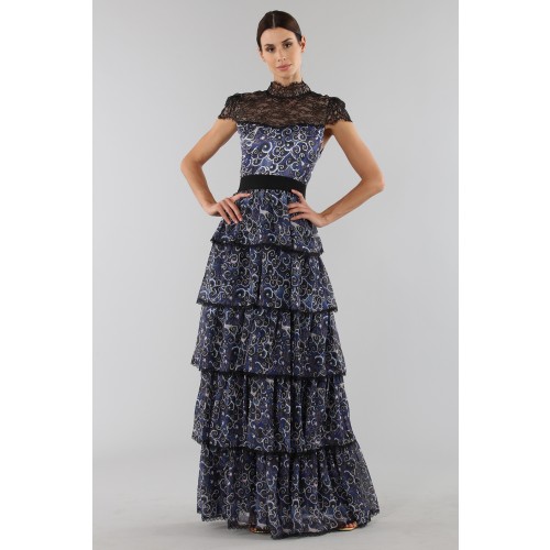 Noleggio Abbigliamento Firmato - Blue dress with overlapping frills - Alice+Olivia - Drexcode -9
