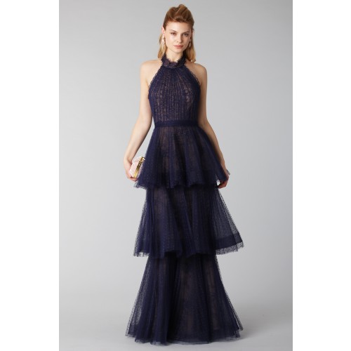 Noleggio Abbigliamento Firmato - Blue lace dress with volants - Marchesa Notte - Drexcode -5