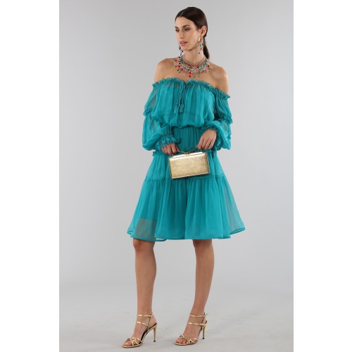 Noleggio Abbigliamento Firmato - Off-shoulder silk dress with elastic - Alberta Ferretti - Drexcode -1