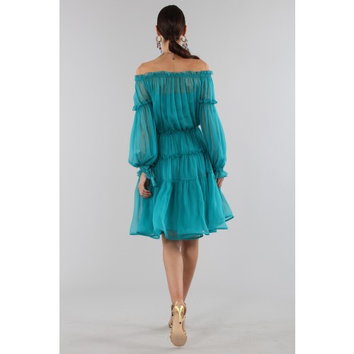 Noleggio Abbigliamento Firmato - Off-shoulder silk dress with elastic - Alberta Ferretti - Drexcode -3