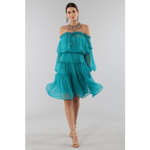 Noleggio Abbigliamento Firmato - Off-shoulder silk dress with elastic - Alberta Ferretti - Drexcode -6
