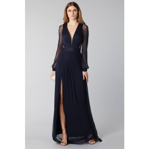 Vendita Abbigliamento Usato FIrmato - Blue dress with lace - Cristallini - Drexcode -16