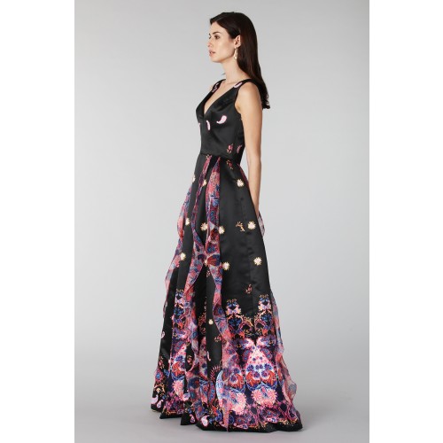 Noleggio Abbigliamento Firmato - Black silk dress with brocade print - Tube Gallery - Drexcode -8
